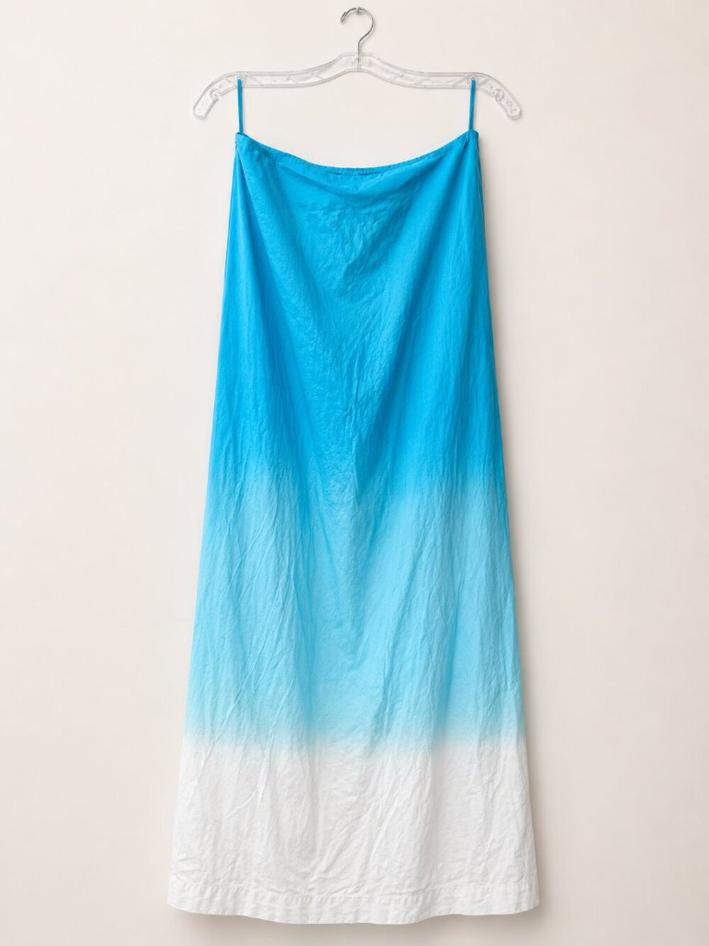 NWT CELINE Ombré Maxi Skirt Turquoise White Cotton FR 46